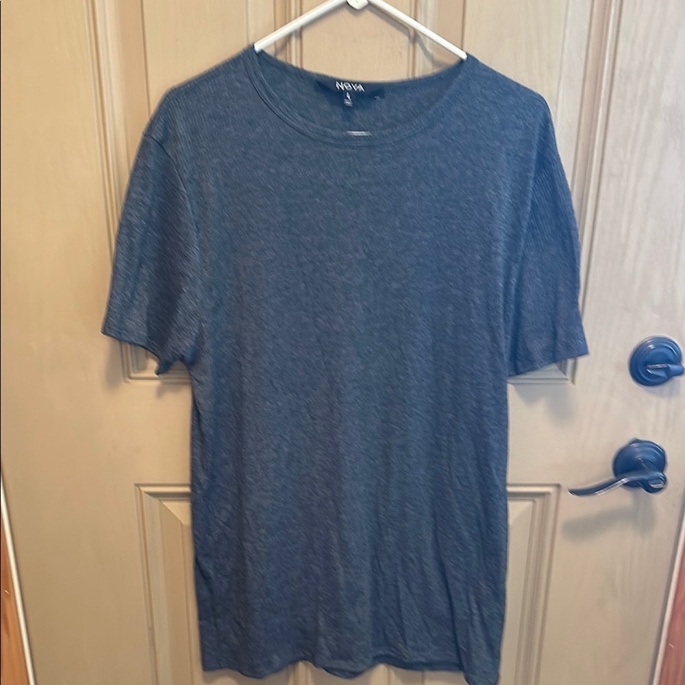 Gray Short Sleeve Tee with Classic Crew Neck